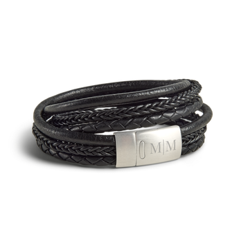 Luxurious leather bracelet - Men - Black - L