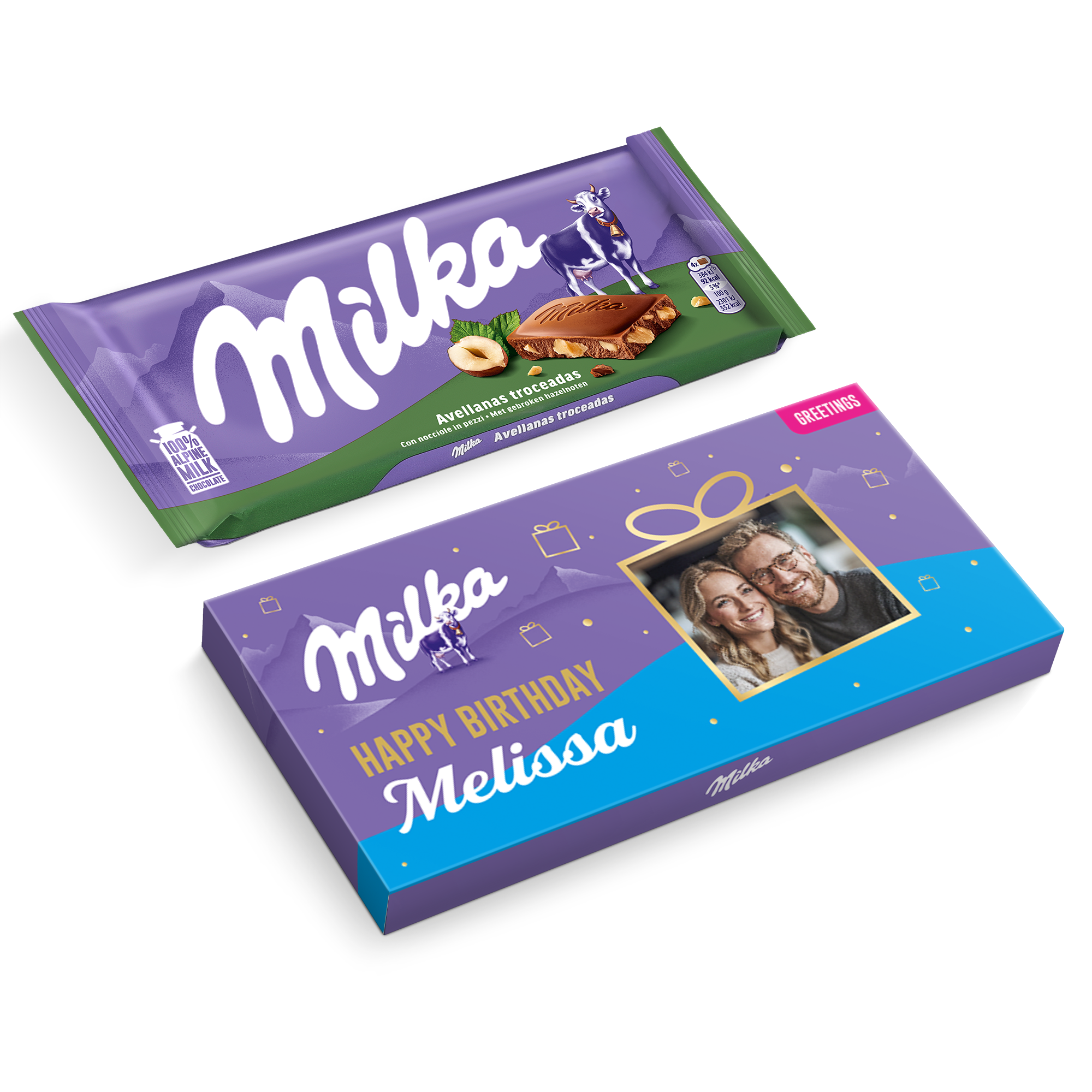 Personalised milka chocolate - Hazelnut