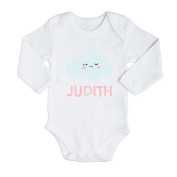 Long sleeve baby romper - White (62/68)