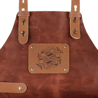 Personalised Leather Children's Apron - Brown