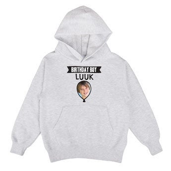 Hoodie voor kinderen bedrukken - Grijs - 8 jaar