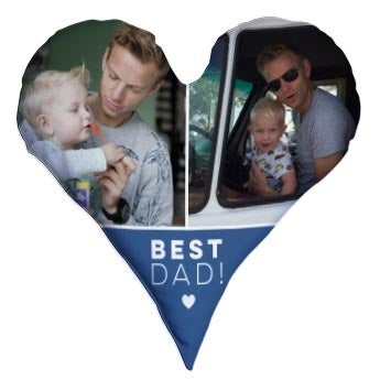 Almohada del Día del Padre totalmente impresa - En forma de corazón - Terciopelo (80 x 80)