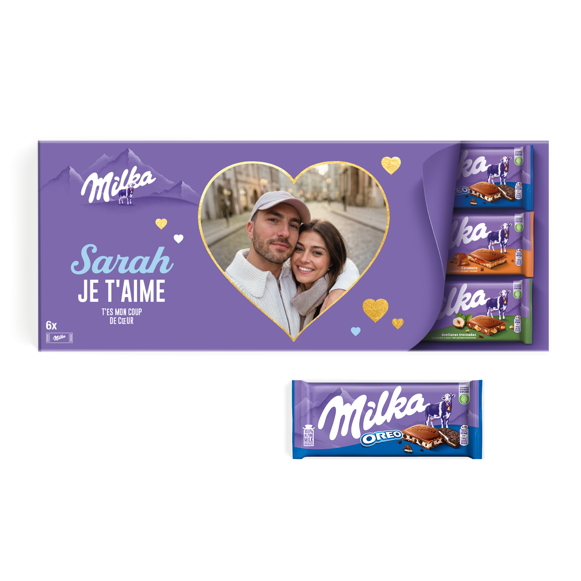 Méga Milka avec prénom - 6 tablettes