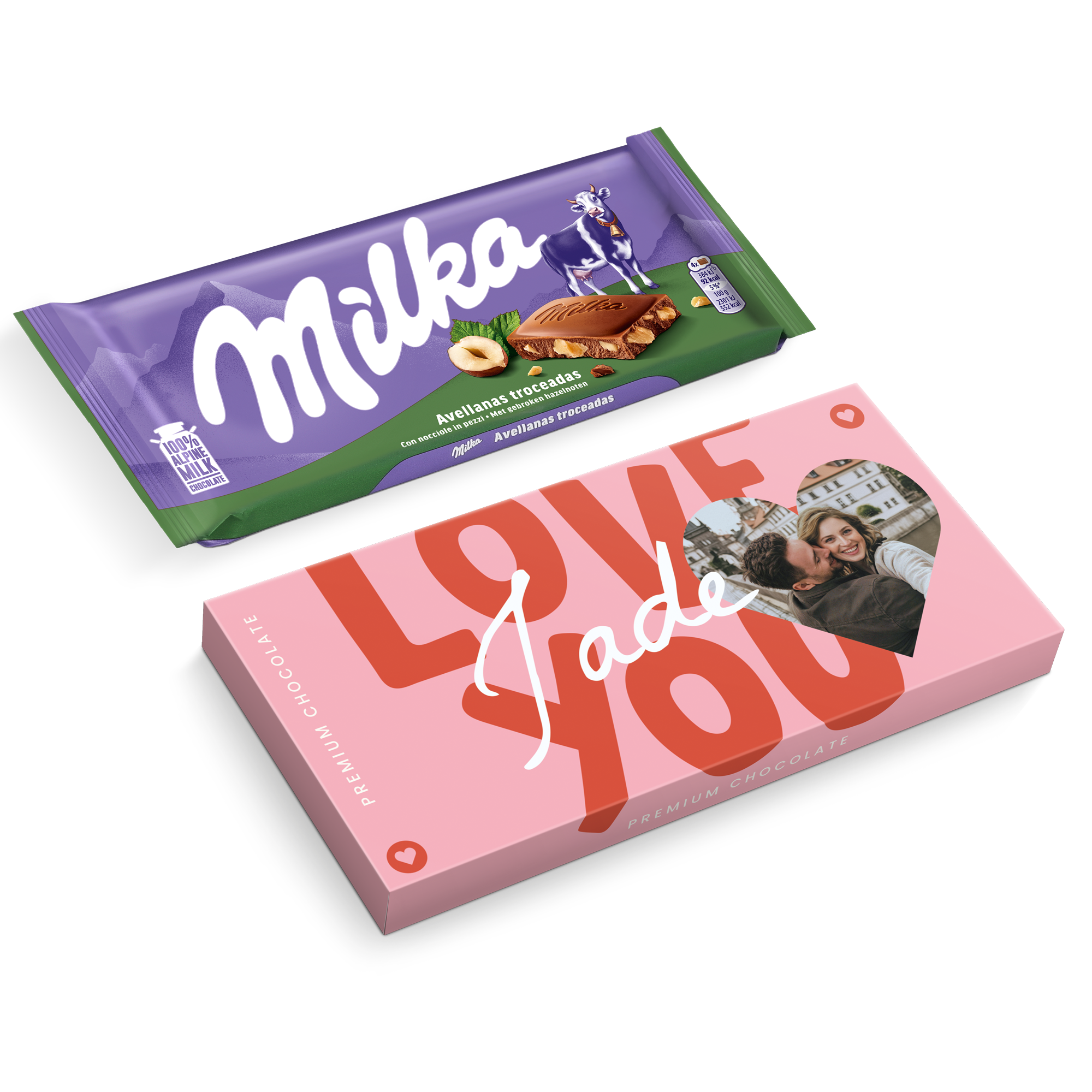 Chocolat Milka Personnalisé - Noisette