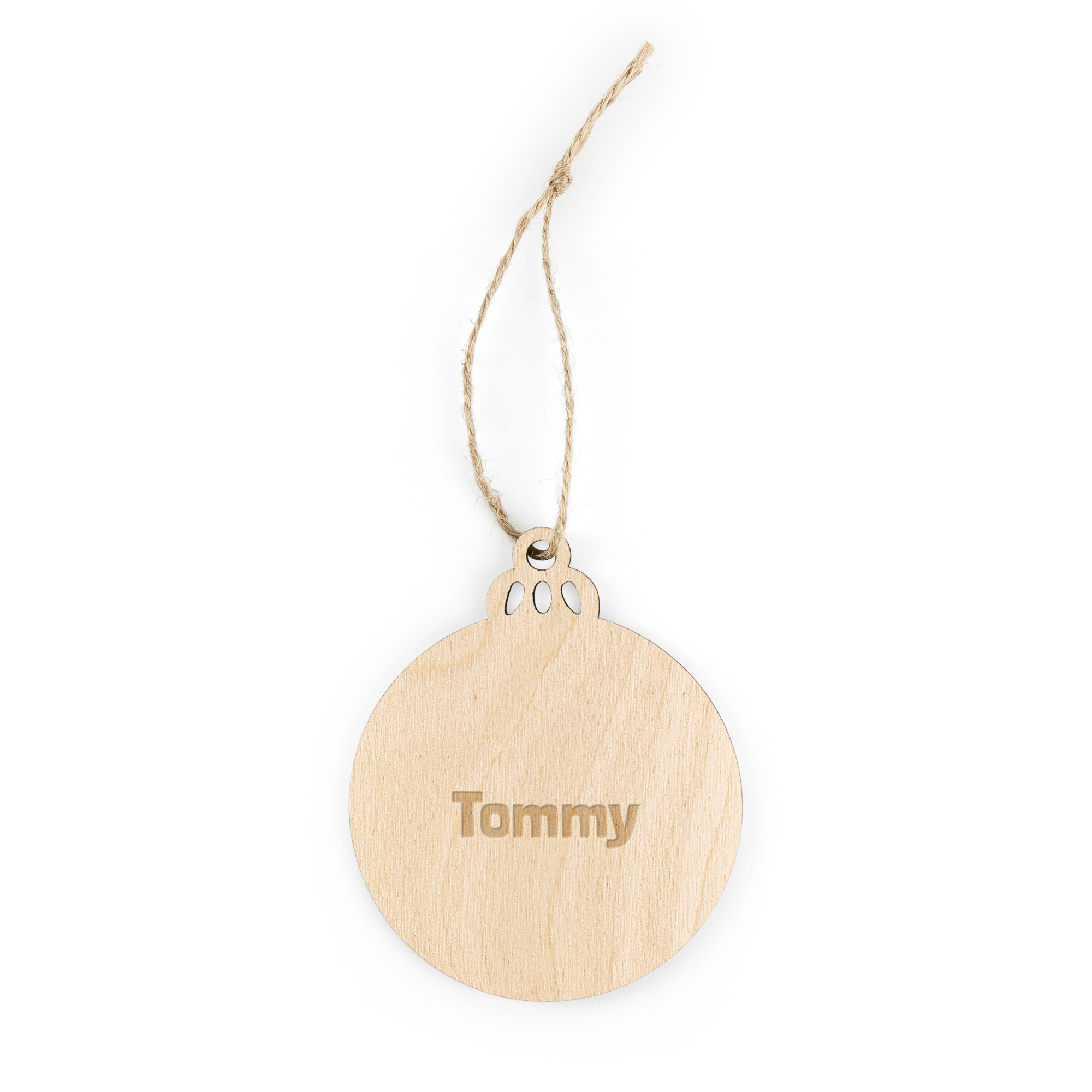 Personalised Christmas decorations - Wood - Engraved - Circle - 8 pcs