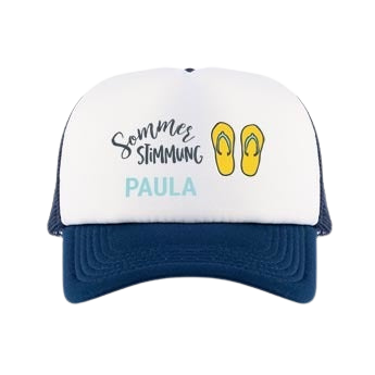 Snapback selbst gestalten - blau/weiß