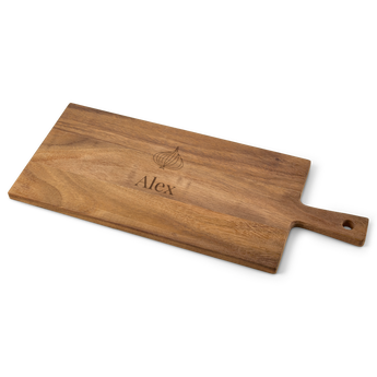 Engraved wooden serving platter