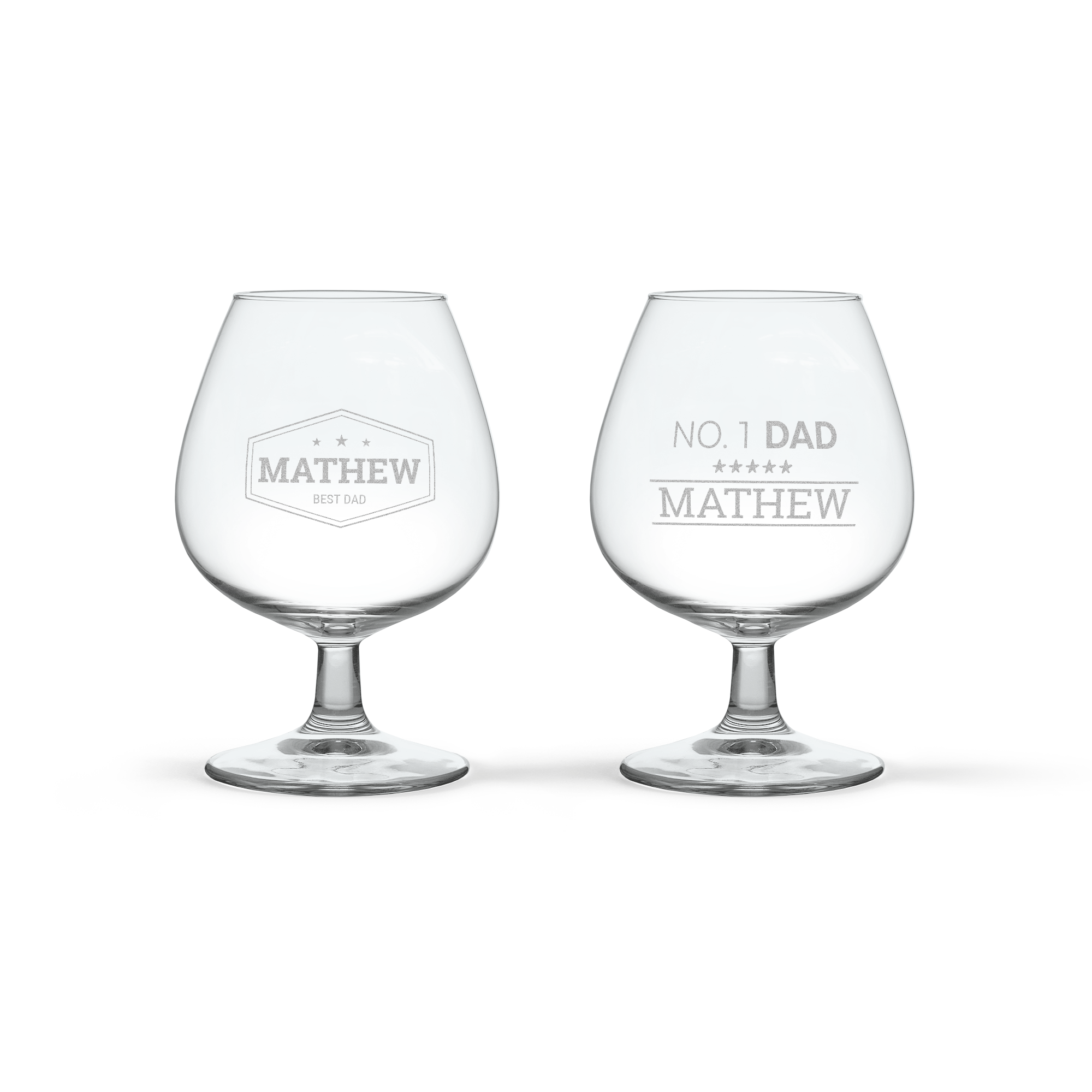 Personalised brandy glass - Engraved - 2 pcs