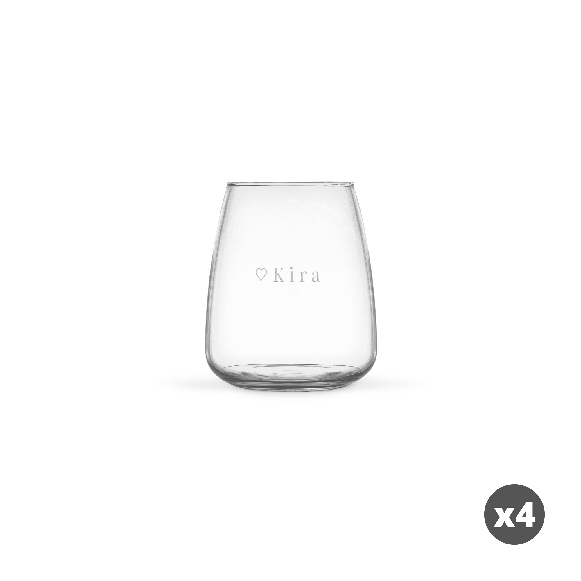Glas mit Gravur - 475 ml - Luxus - 4 Stück