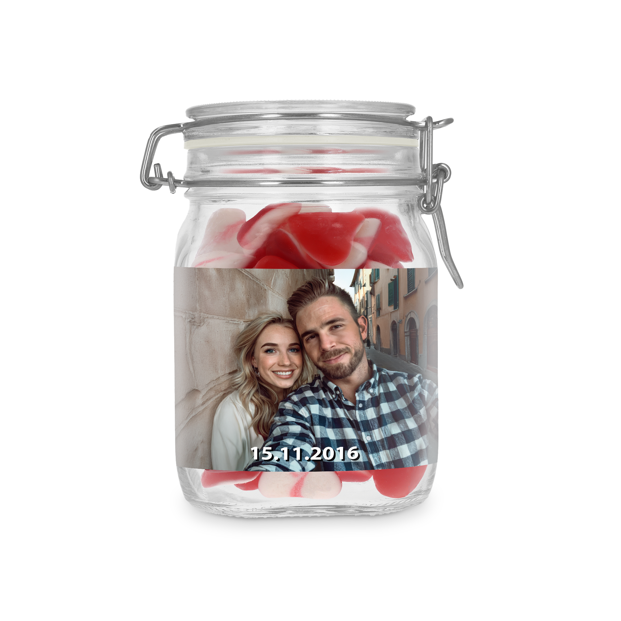 Snoeppot bedrukken - 1L - Hartjes