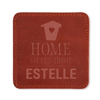 Dessous de verre Cuir - Brun (x2)