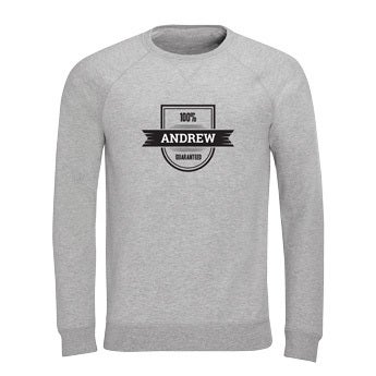Custom sweatshirt - Menn - Grå - XXL