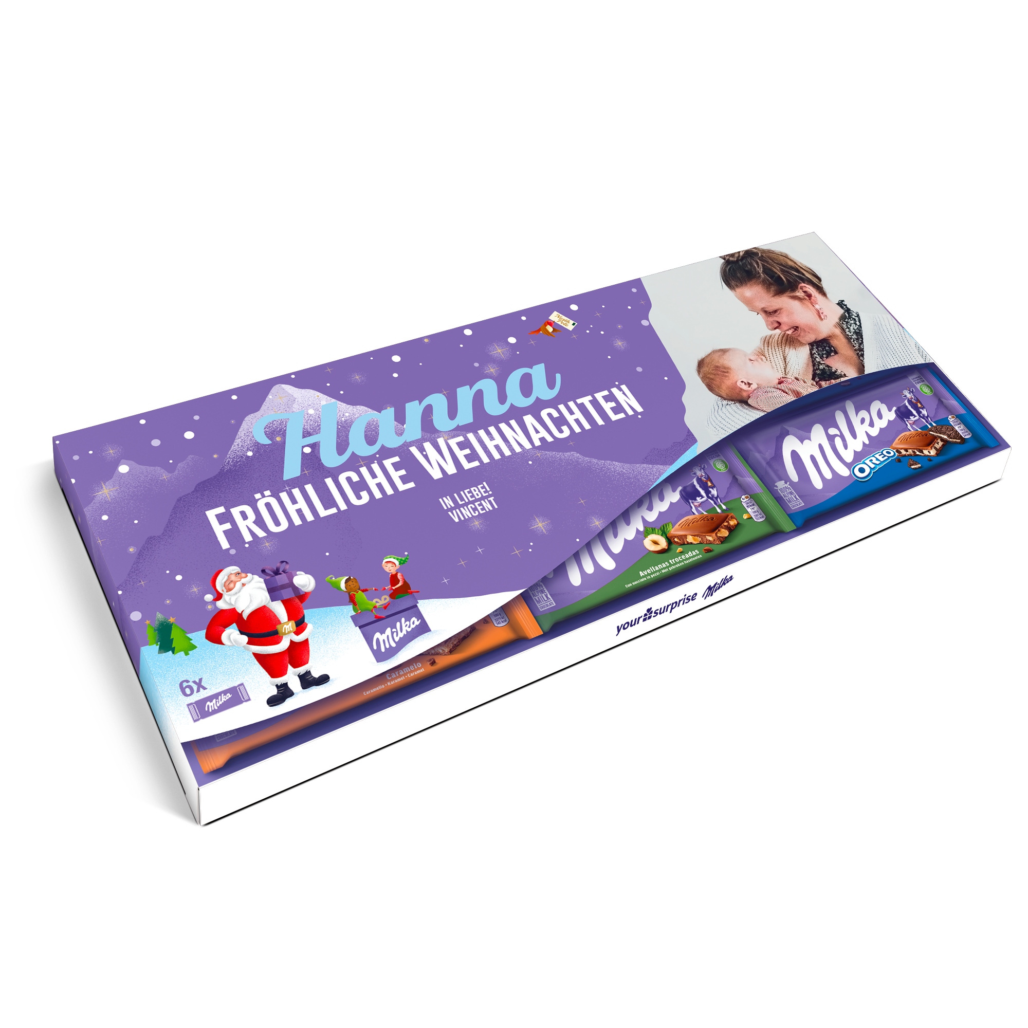 Riesen Milka Schokolade personalisieren mit Foto & Name - 6 Tafeln