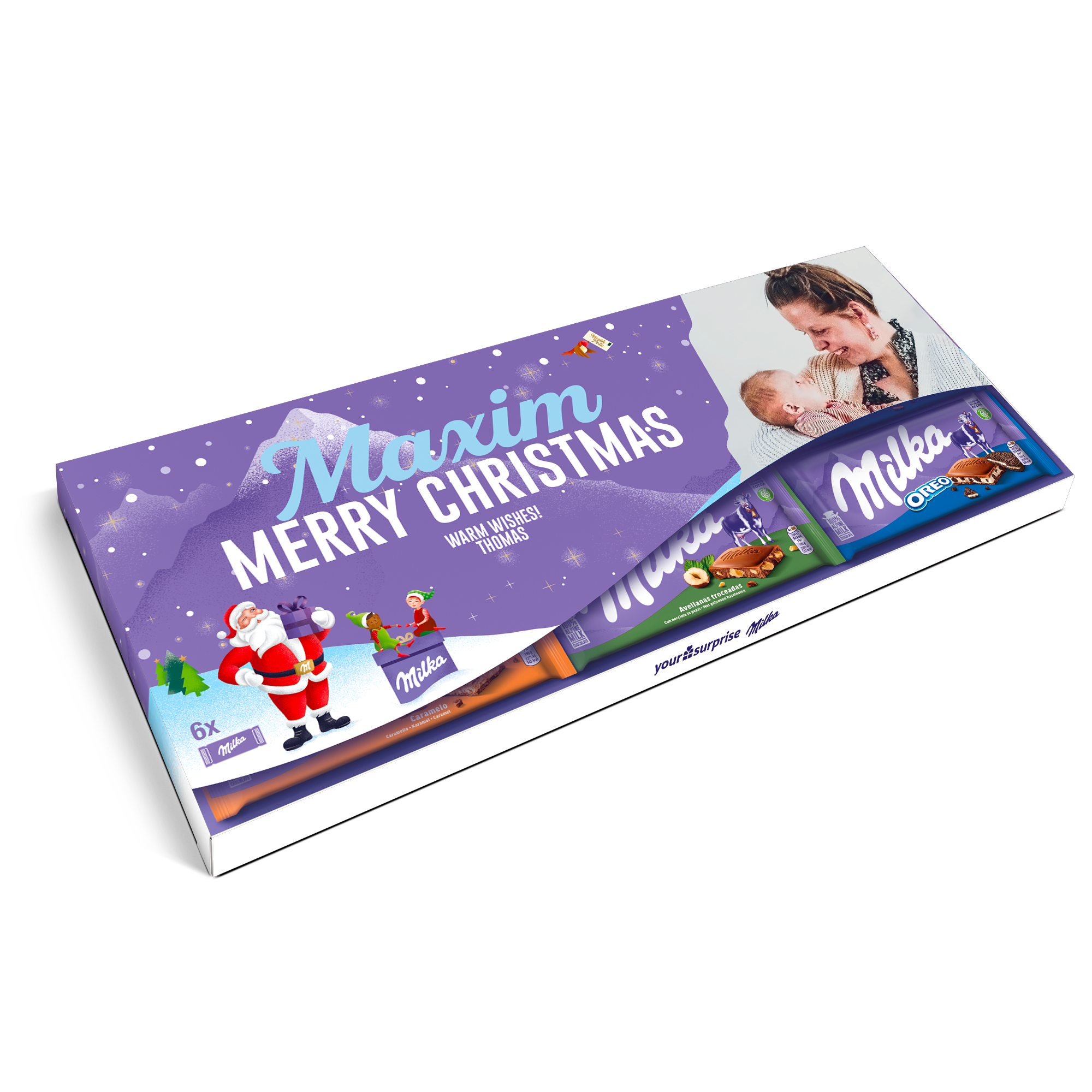 Barra de chocolate Milka personalizada XXL - 6 barras