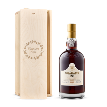 Graham's Tawny 20 Years port in engraved case