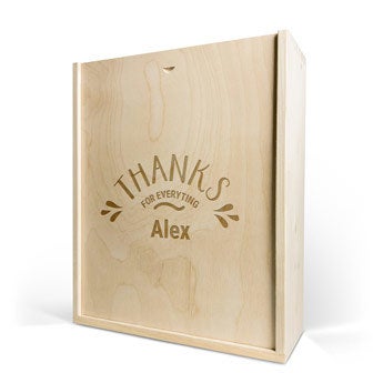 Wooden case - Engraved - Triple