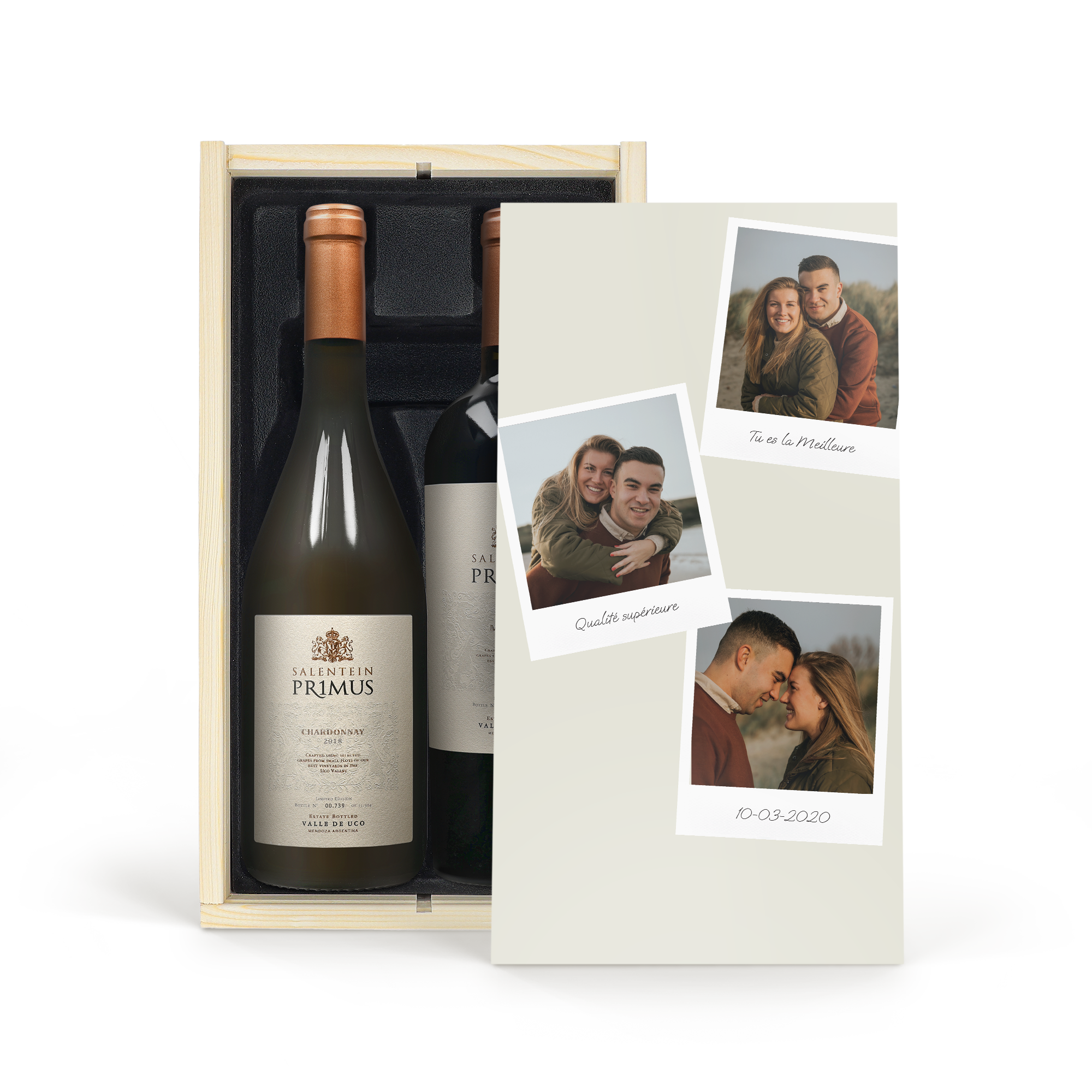 Coffret Salentein Primus - Malbec et Chardonnay - Couvercle imprimé