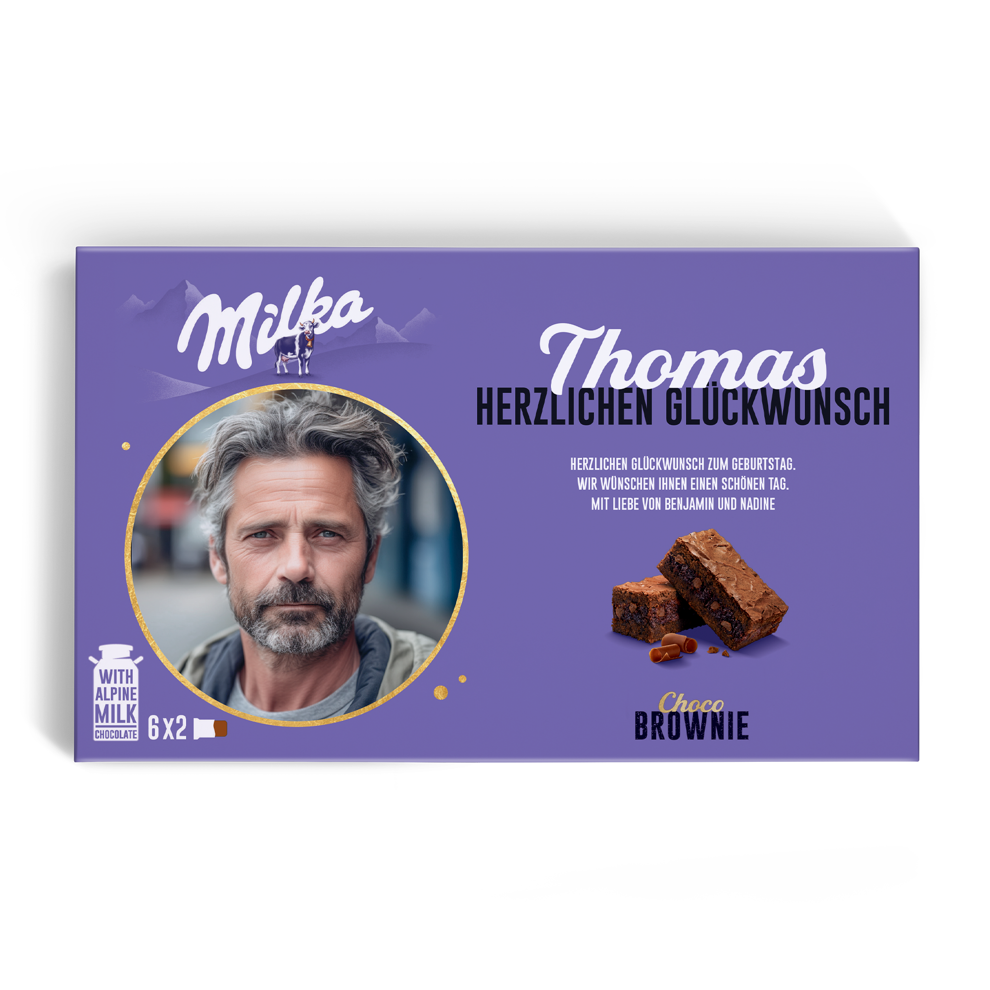 Personalisierte Milka Choco Brownie-Geschenkbox