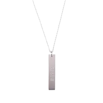 Colar de prata com nome - Barra vertical