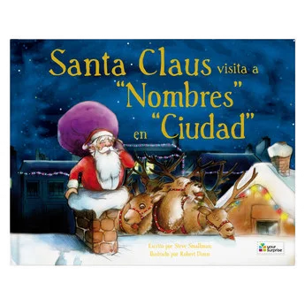 Libro de Navidad con nombre - Santa Claus viene de visita - Tapa dura