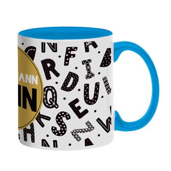 Tasse beschriften - Blau