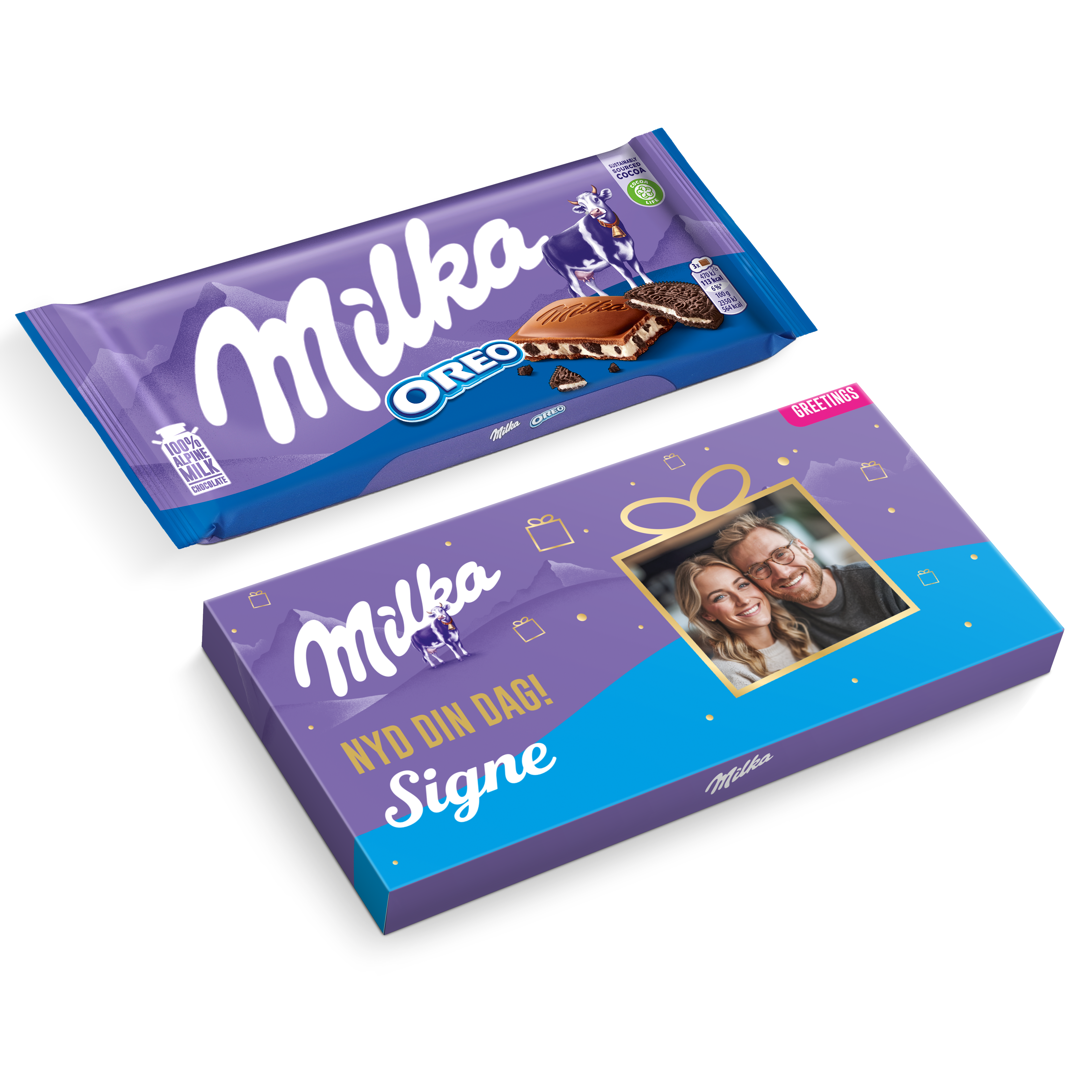 Personligt Milka-chokoladekort