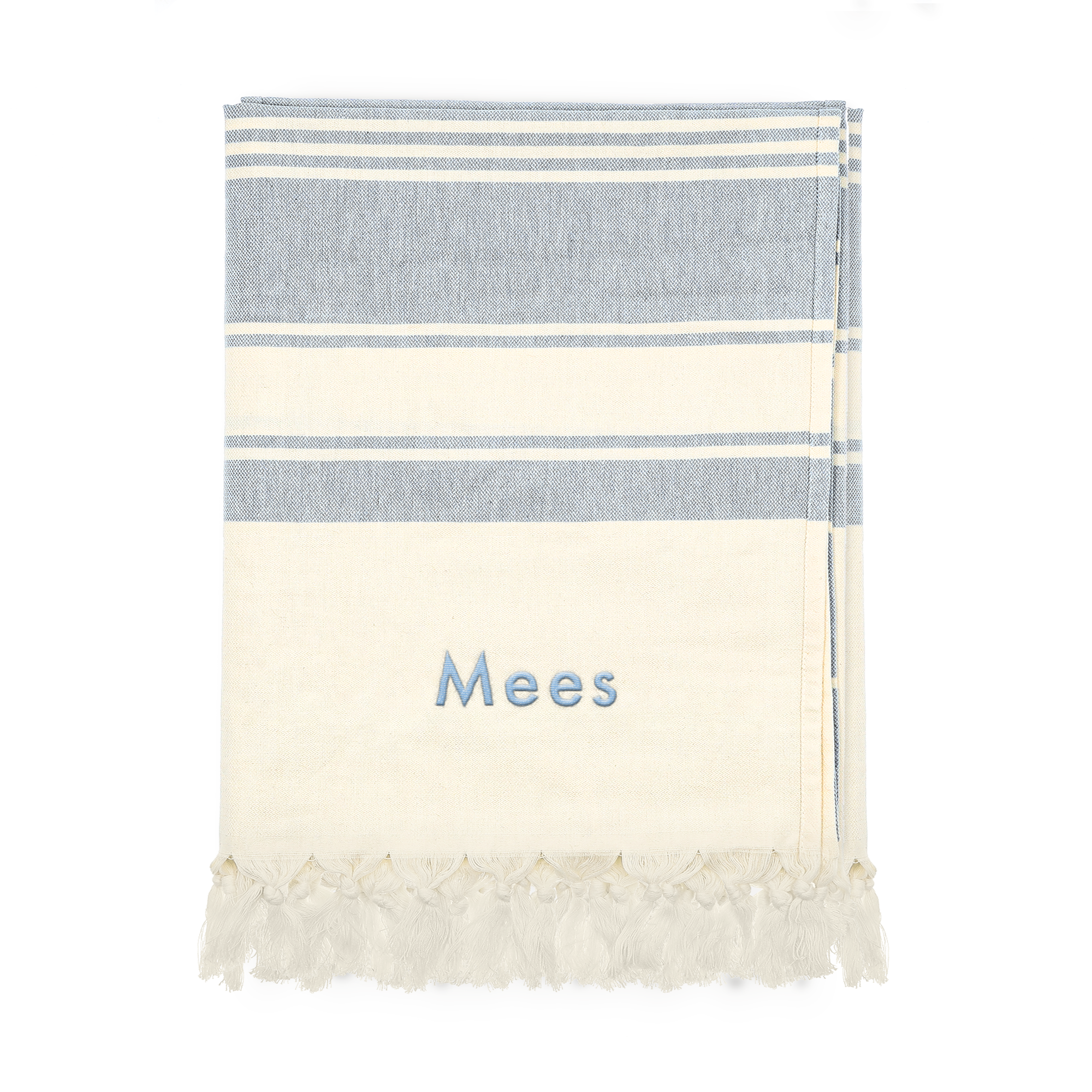 Geborduurde hamamdoek - Grijs - 210 x 203 cm