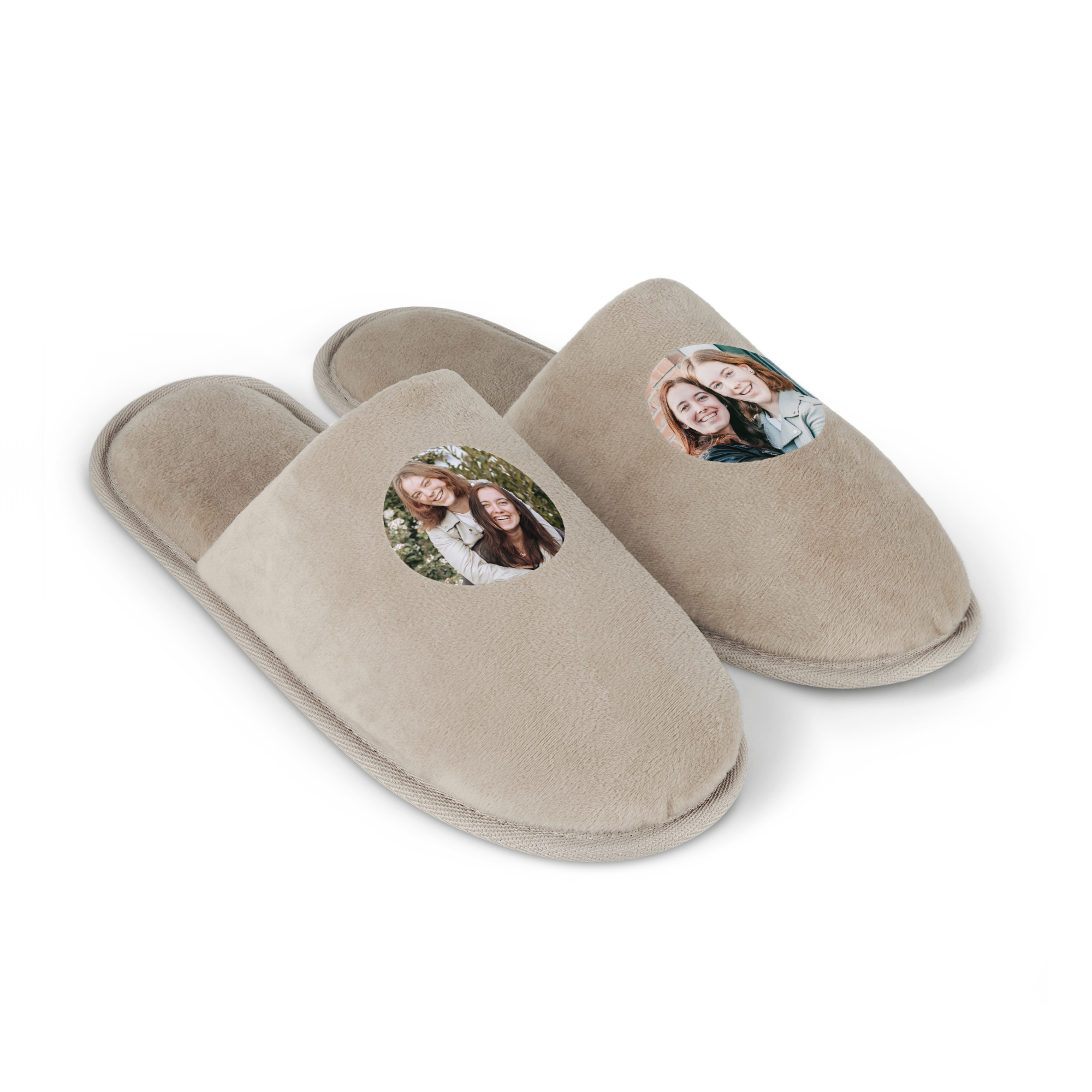 Personalised slippers - Beige - Size 36-38