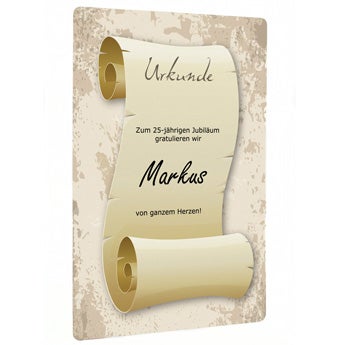 Urkunde Aufhängeblock