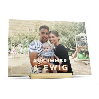 Valentinstag Karte  Holz - Horizontal