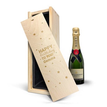 Moët & Chandon 375 ml - I indgraveret æske