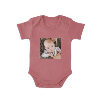 Babydress med trykk - kortermet - rosa - 50/56
