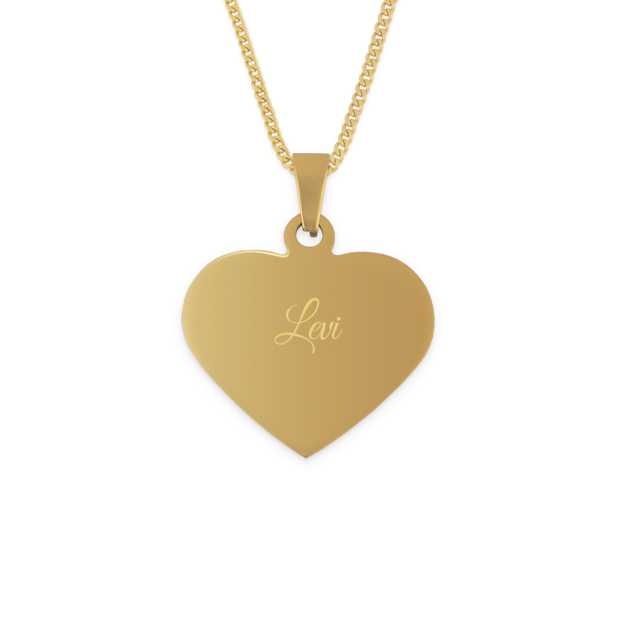 Hart ketting met naam - goud