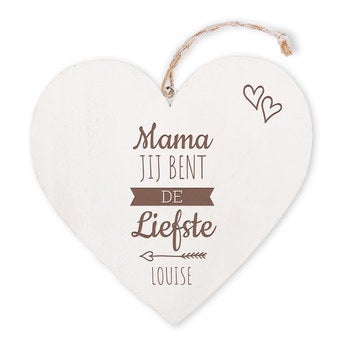 Moederdag - houten hart