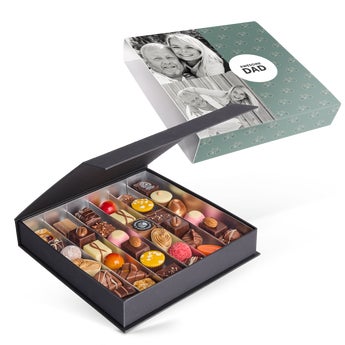 Luksus chokolade gaveæske med billede - Fars Dag