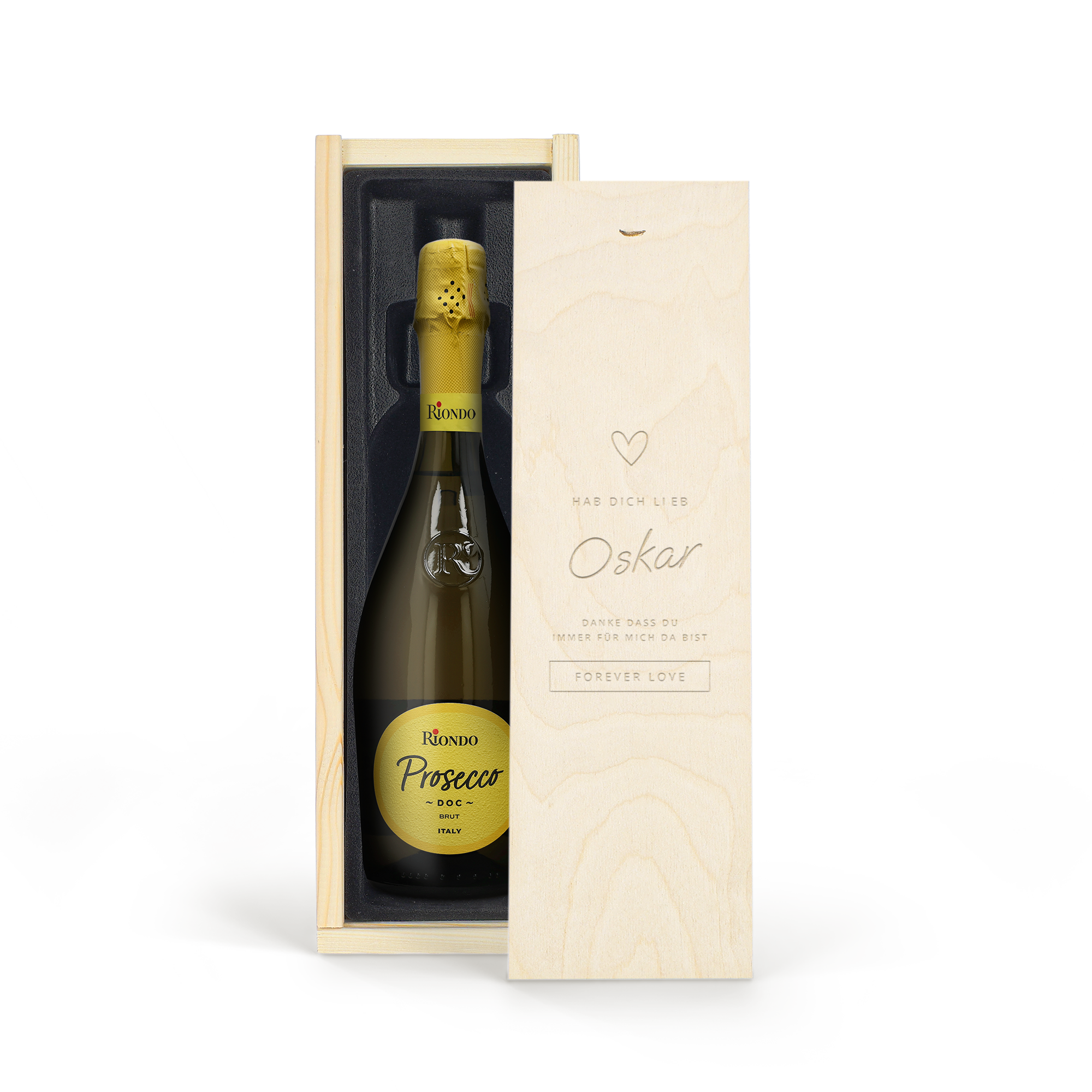 Riondo Prosecco Spumante - Kiste mit Gravur