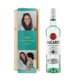 Rum branco Bacardi - caixa personalizada
