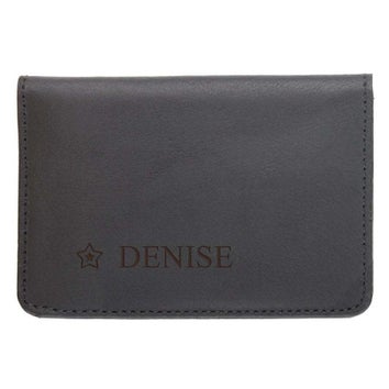 Bőr bankkártya-tartó - fekete