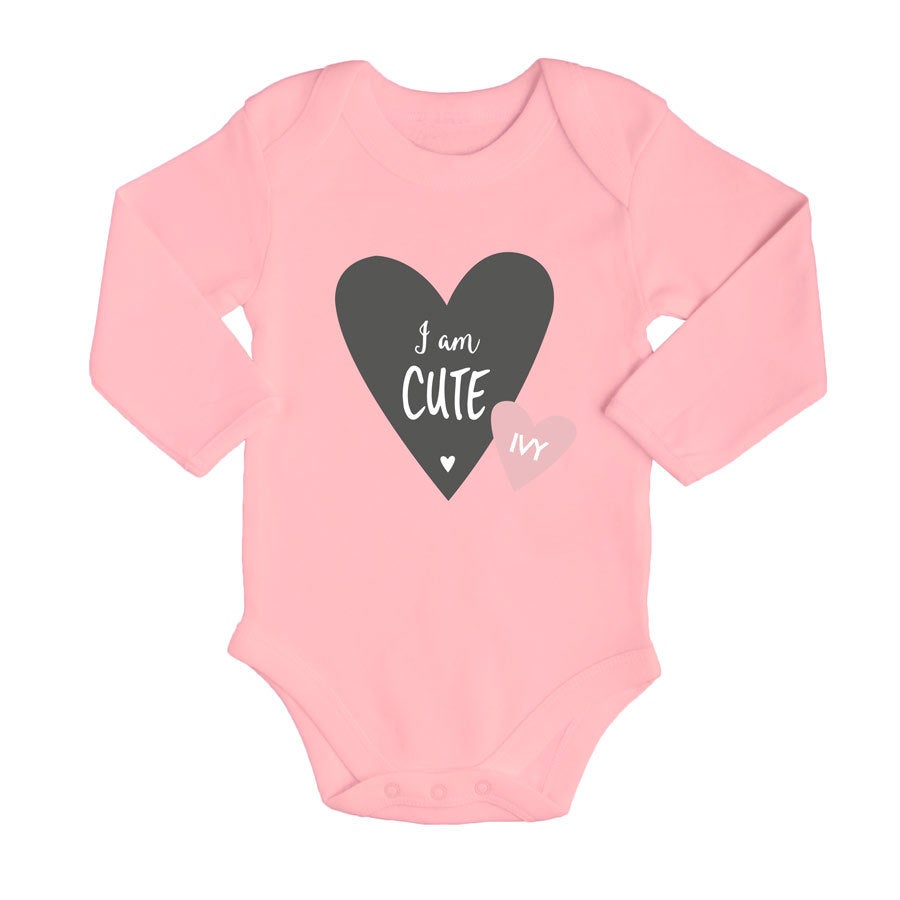 Long sleeve baby romper - Baby Pink (50/56)