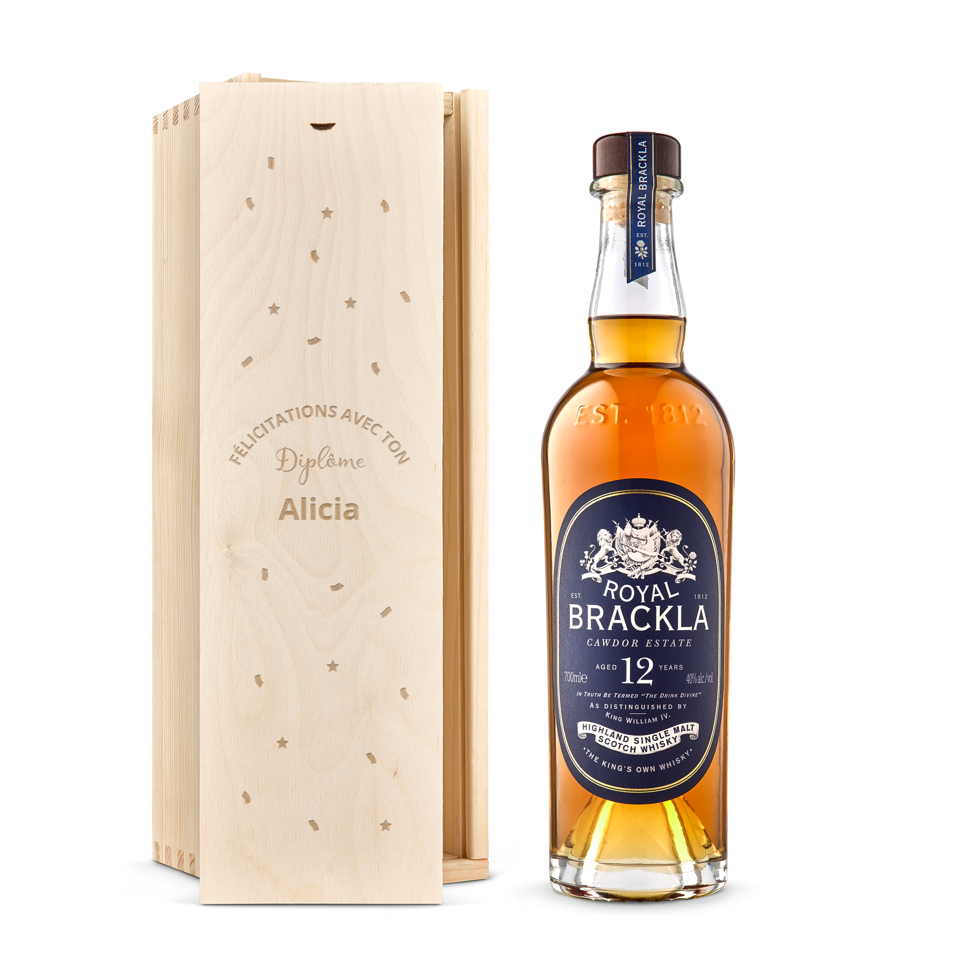 Whisky Royal Brackla 12 ans - Coffret gravé