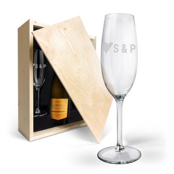 Riondo Prosecco Spumante - Met gegraveerde glazen