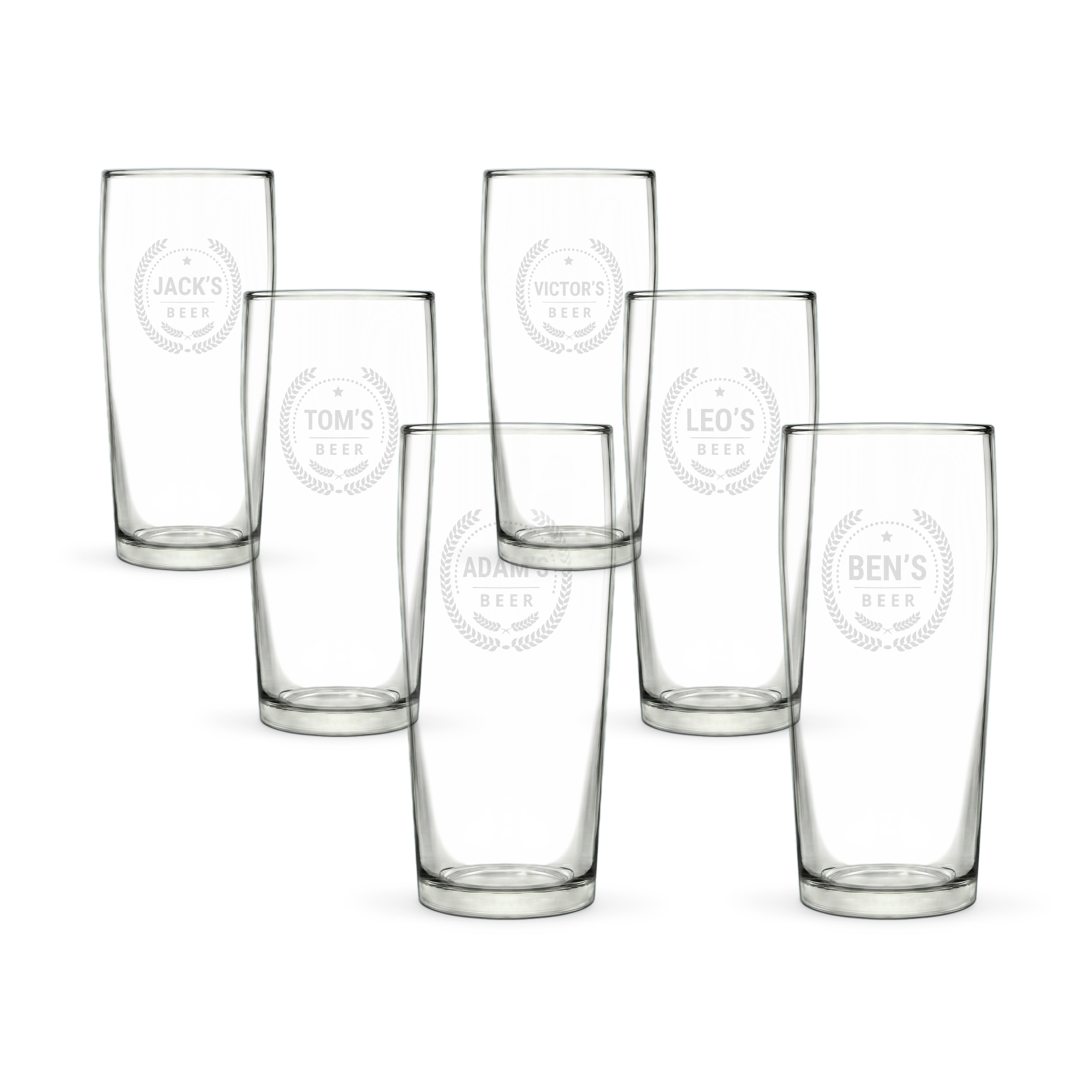 Engraved mini beer glass - 6 pcs
