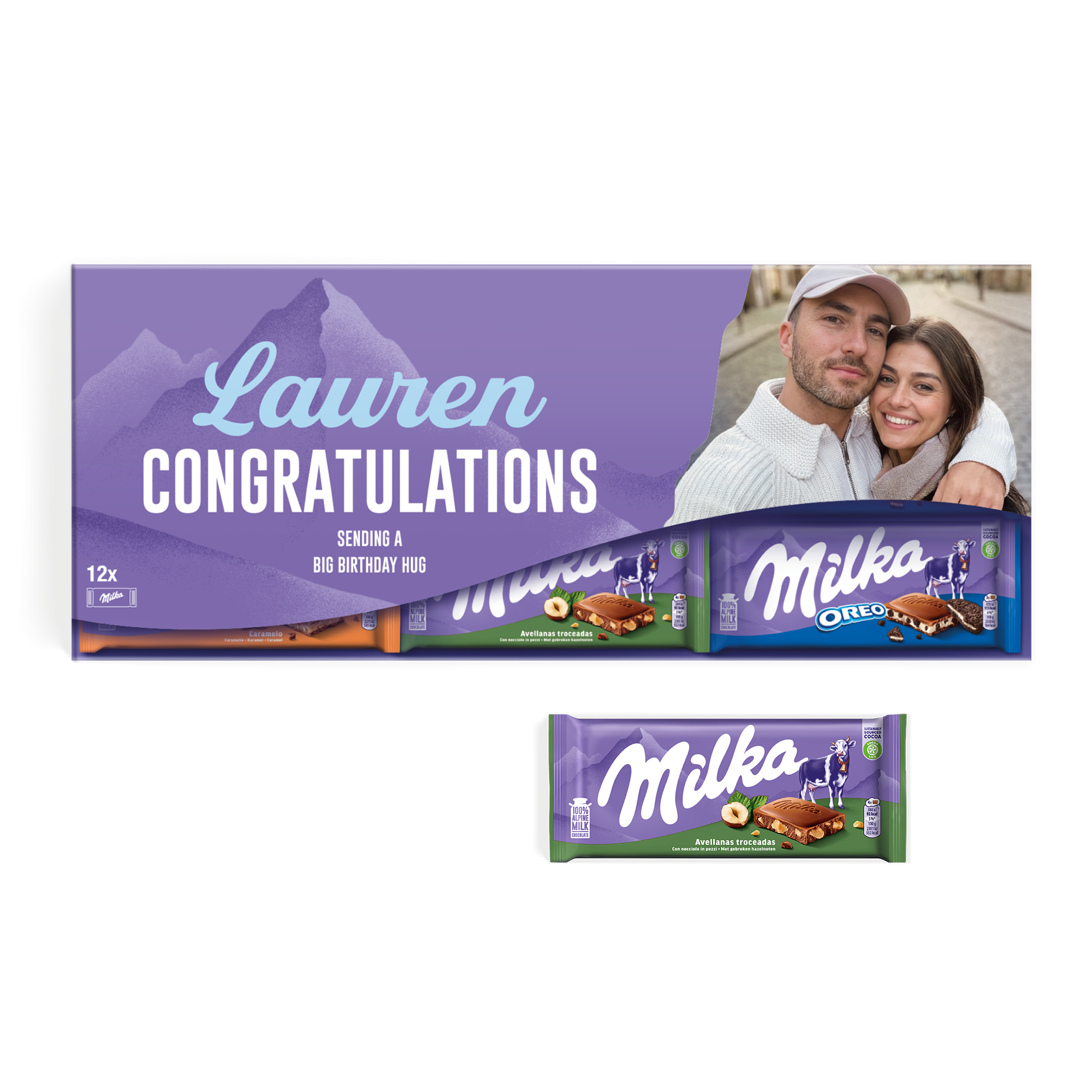 XXL personalised Milka chocolate bar - 12 bars