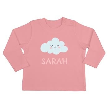 Camisa do bebê - manga longa - rosa bebê - 50/56