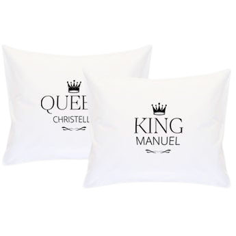 Set de 2 housses de coussin Mr & Mrs personnalisé - 60 x 50 cm