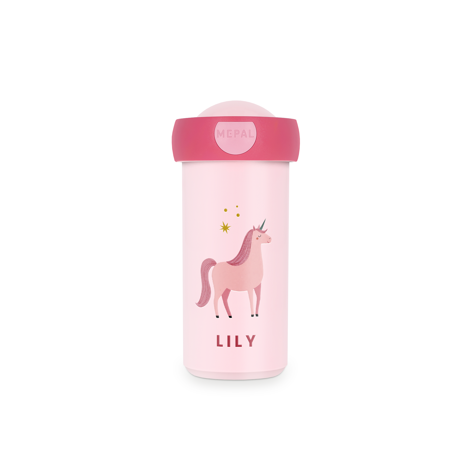 Personalisierter Mepal Kinderbecher mit Deckel - Auslaufsicher - 300 ml - Cool Pink