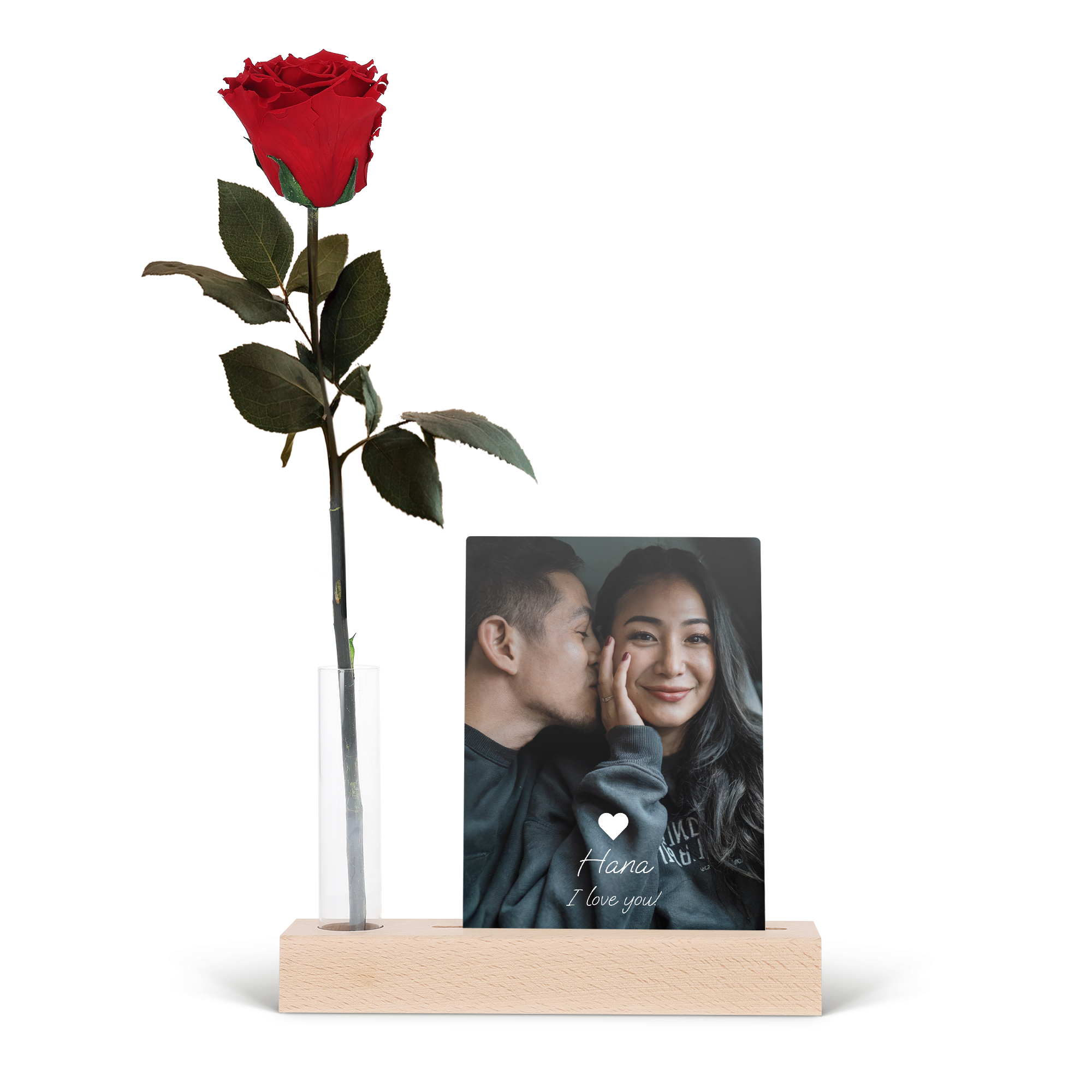 Infinity rose with photo stand