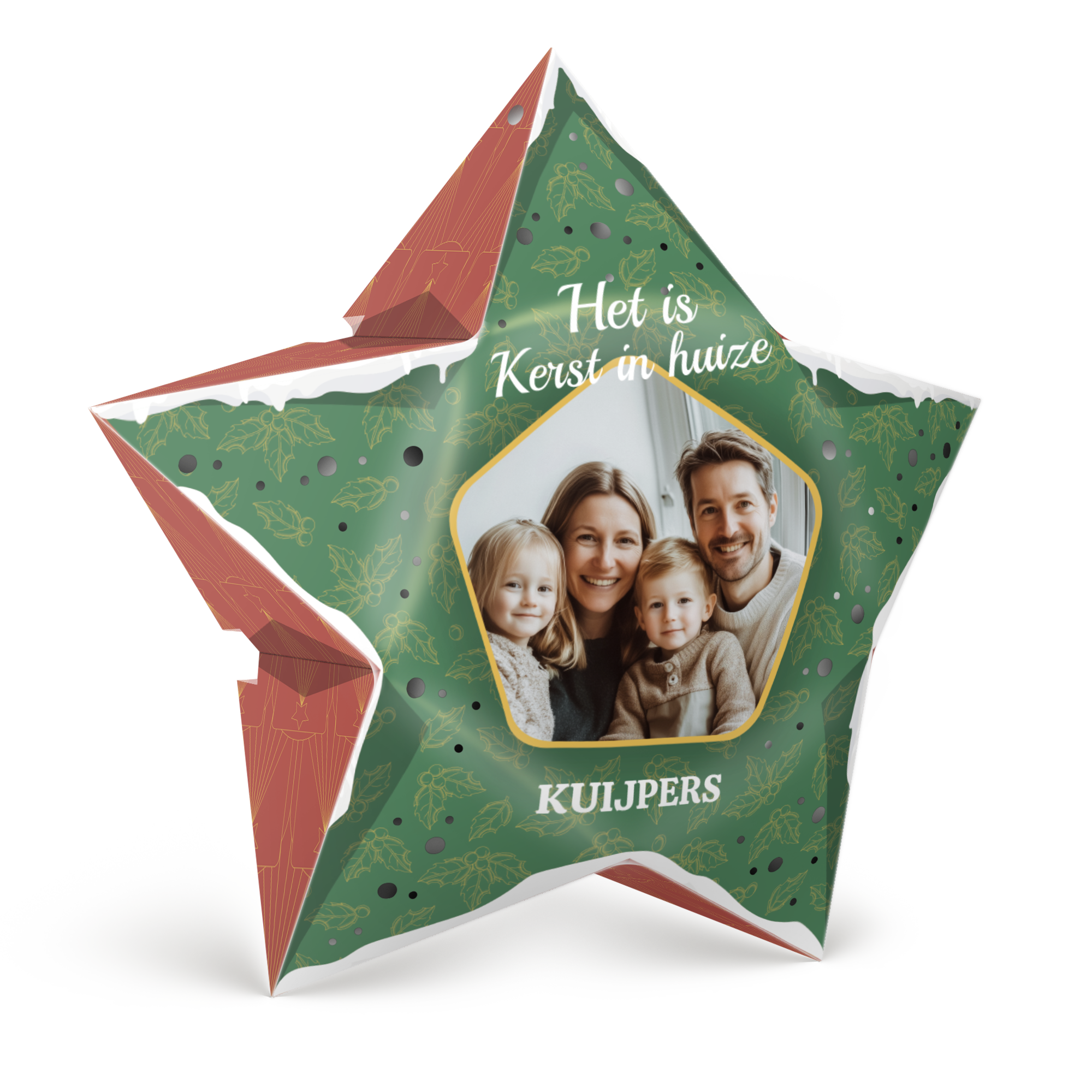 Papieren Kerstster personaliseren DIY - 42.5 cm - met lampjes