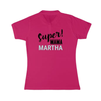 Personalised polo t-shirt - Women - Pink - L