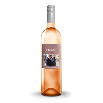Rosé vin med personlig etikette og trækasse - Ramon Bilbao Rosado